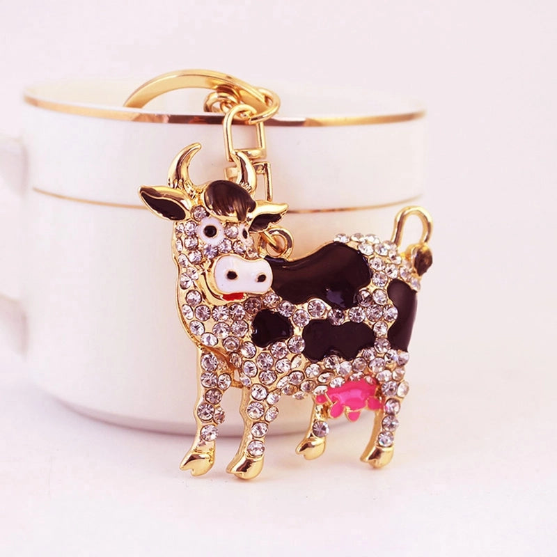 Classic Style Cows Alloy Inlay Rhinestones Women’s Keychain