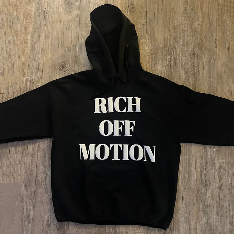 Vintage Rich Off Motion Print Hooded Sweatshirt SOPULA