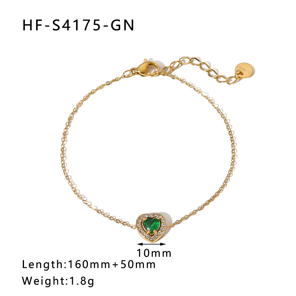 Women IG Style Circle Heart Six-Pointed Star Heart Geometric Stainless Steel Electroplating Bracelets