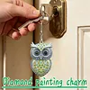 1 Porte-cl&eacute;s DIY 3D en diamant de hibou jaune avec boucle en homard Porte-cl&eacute;s en diamant double face avec cha&icirc;ne de cristal &agrave; strass en mosa&iuml;que de diamants cadeau unique fait main