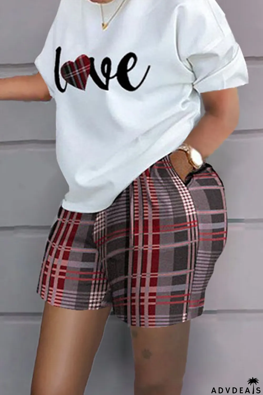 Leopard Print Casual Print Patchwork O Neck Short Sleeve Two Pieces