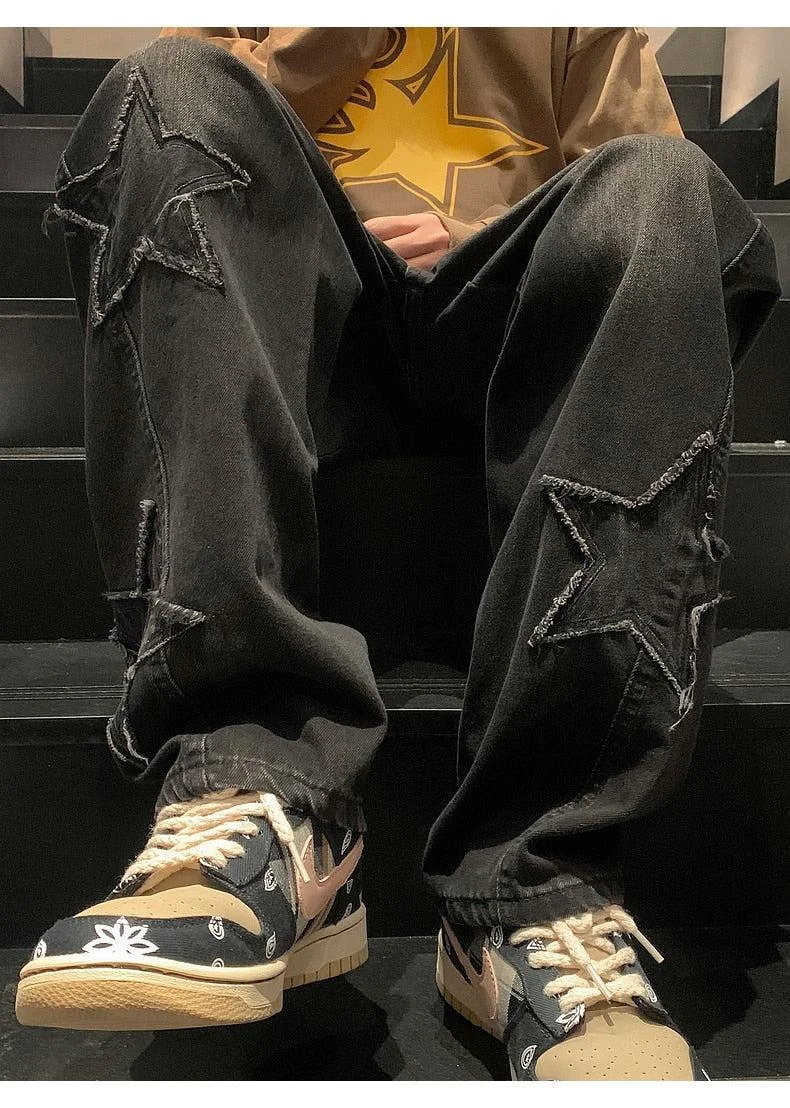 Brownm Star Embroidered Jeans