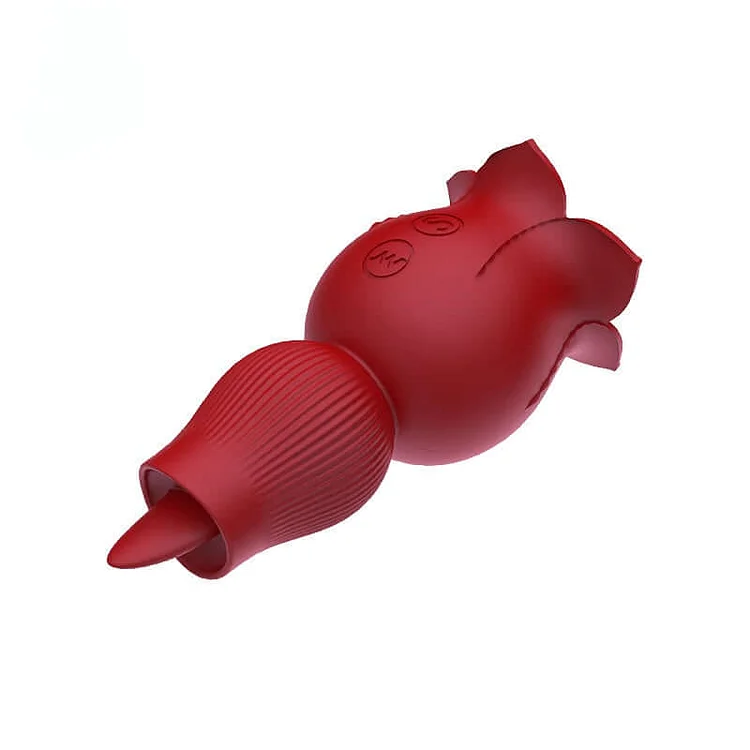 Premium Waterproof Silicone Suck and Lick Rose Vibrator