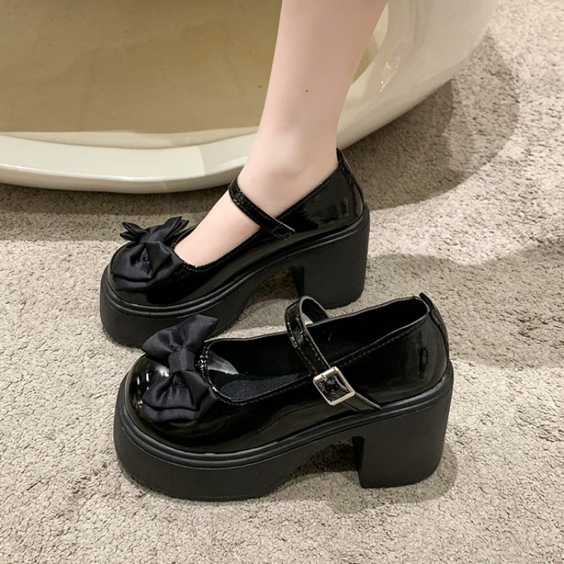 Canrulo Platform Heels Women Mary Jane Shoes Vintage Girls High Heel Platform Lolita Shoes Japanese Style College Student Shoes