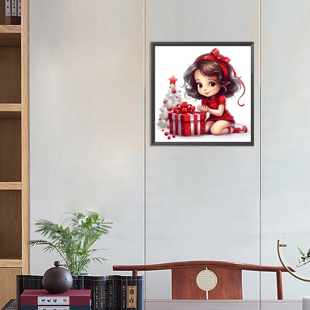 Full Round Diamond Painting 30*30cm - Gift Little Girl