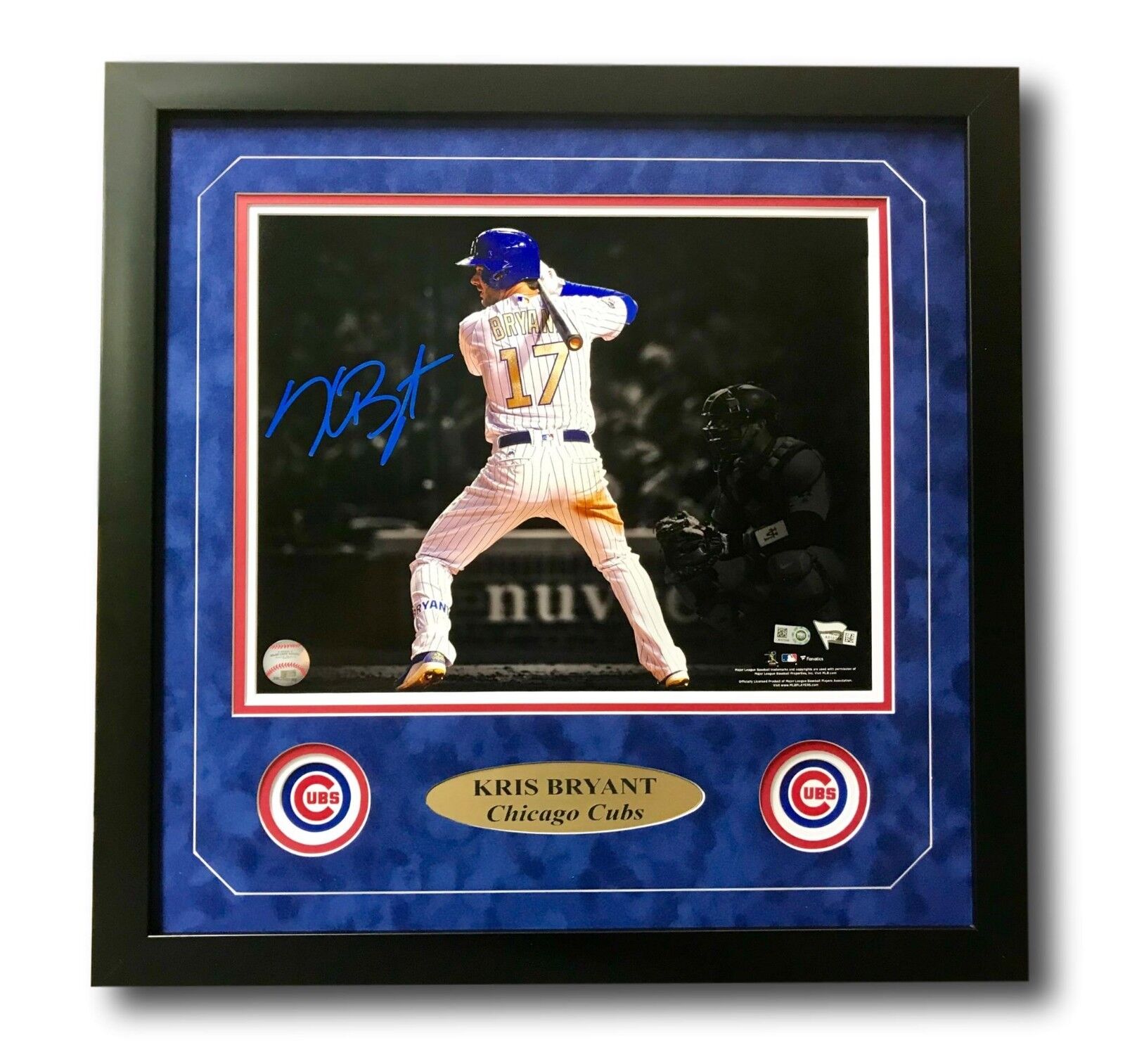 Kris Bryant Signed Cubs 11x14 Framed Photo Poster painting COA MLB Chicago Autograph WS Champs