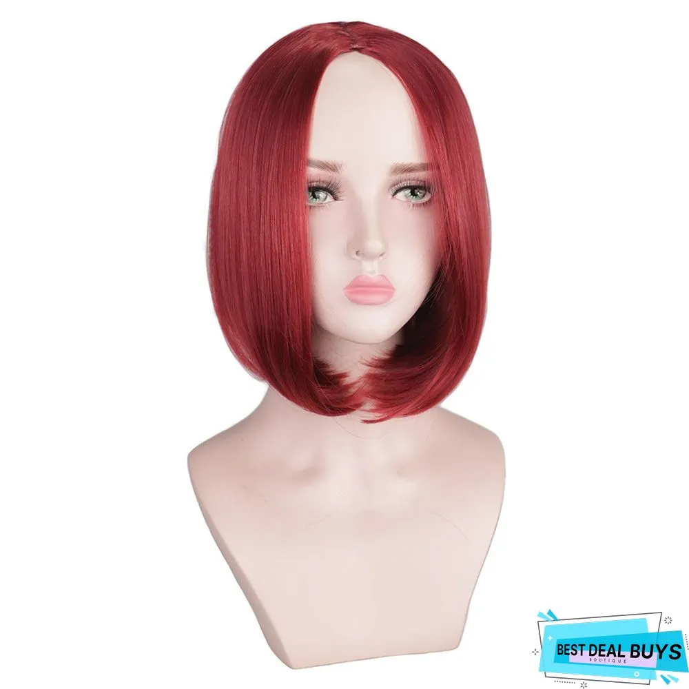 Chemical Fiber High Temperature Silk Women's Medium Split Short Straight Hair