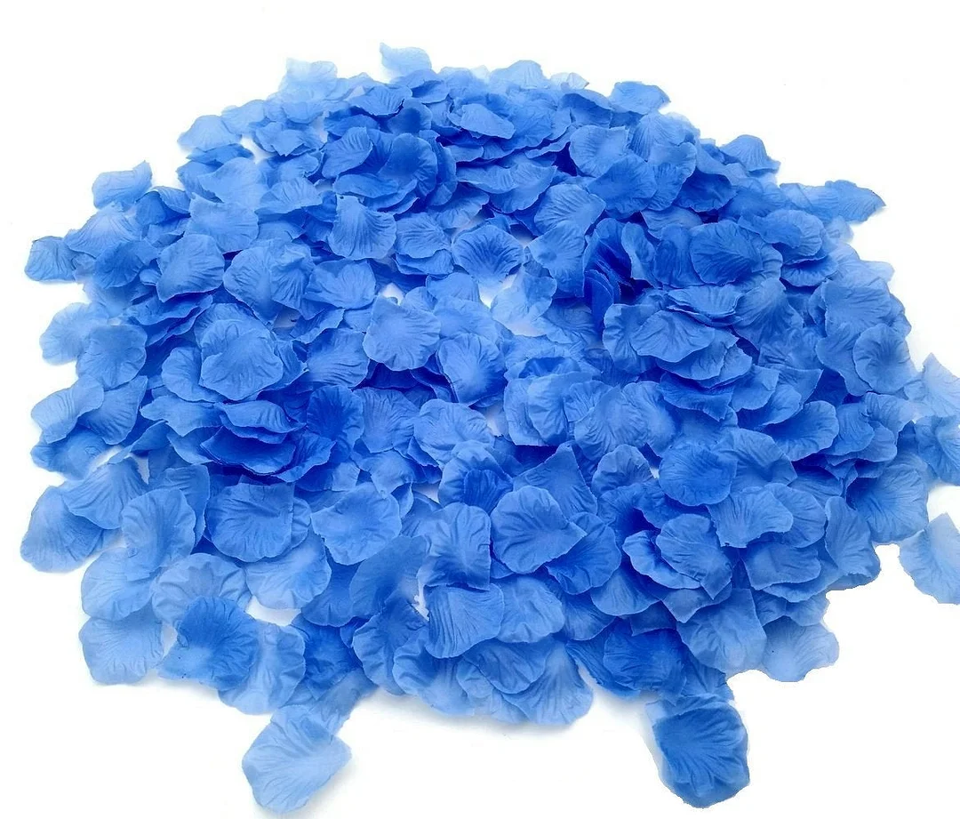Silk Flower Rose Petals for Wedding Decorations (Blue)