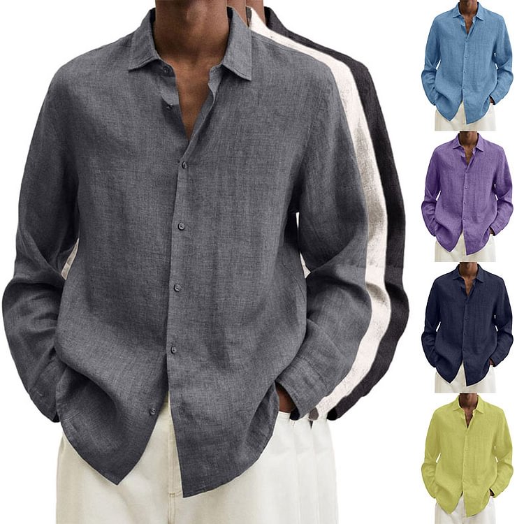 2022 Men's Linen Long Sleeve Shirts (Buy 2 Free Shipping)
