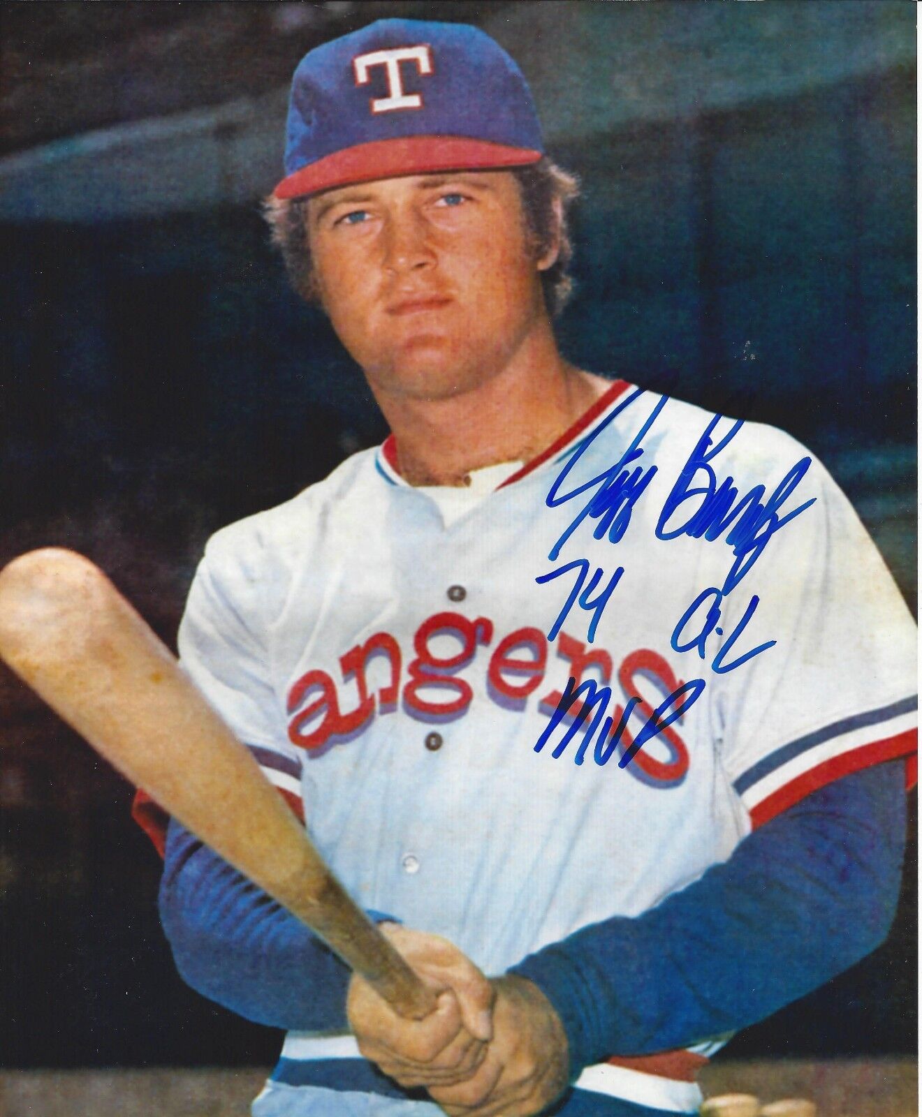 Jeff Burroughs autographed Rangers 8x10 In person #5 MVP 1974 Texas