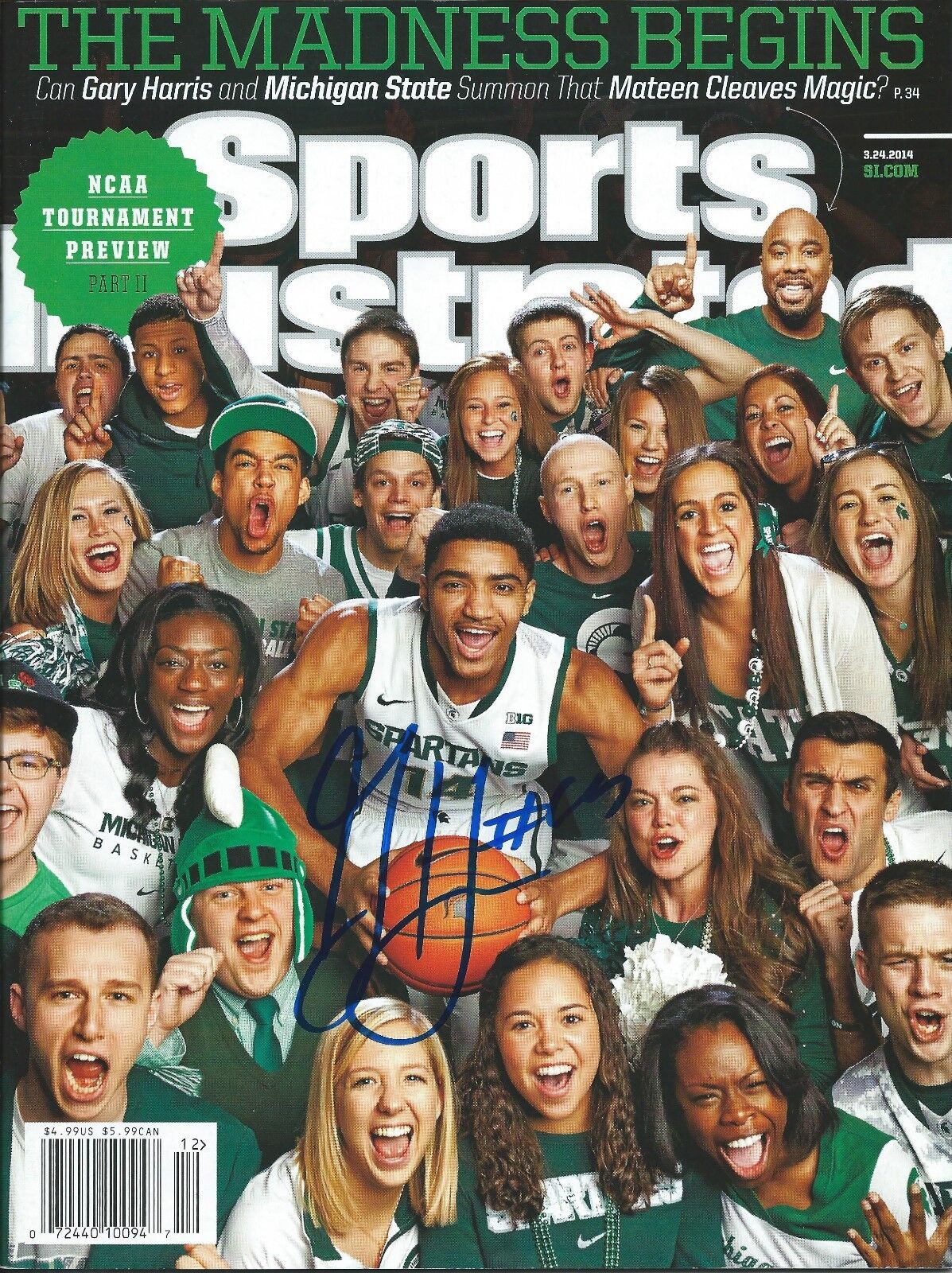 GARY HARRIS signed MICHIGAN STATE SPARTANS SPORTS ILLUSTRATED