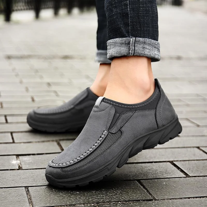Men's Leather Round-Toe breathable non-slip Casual shoes