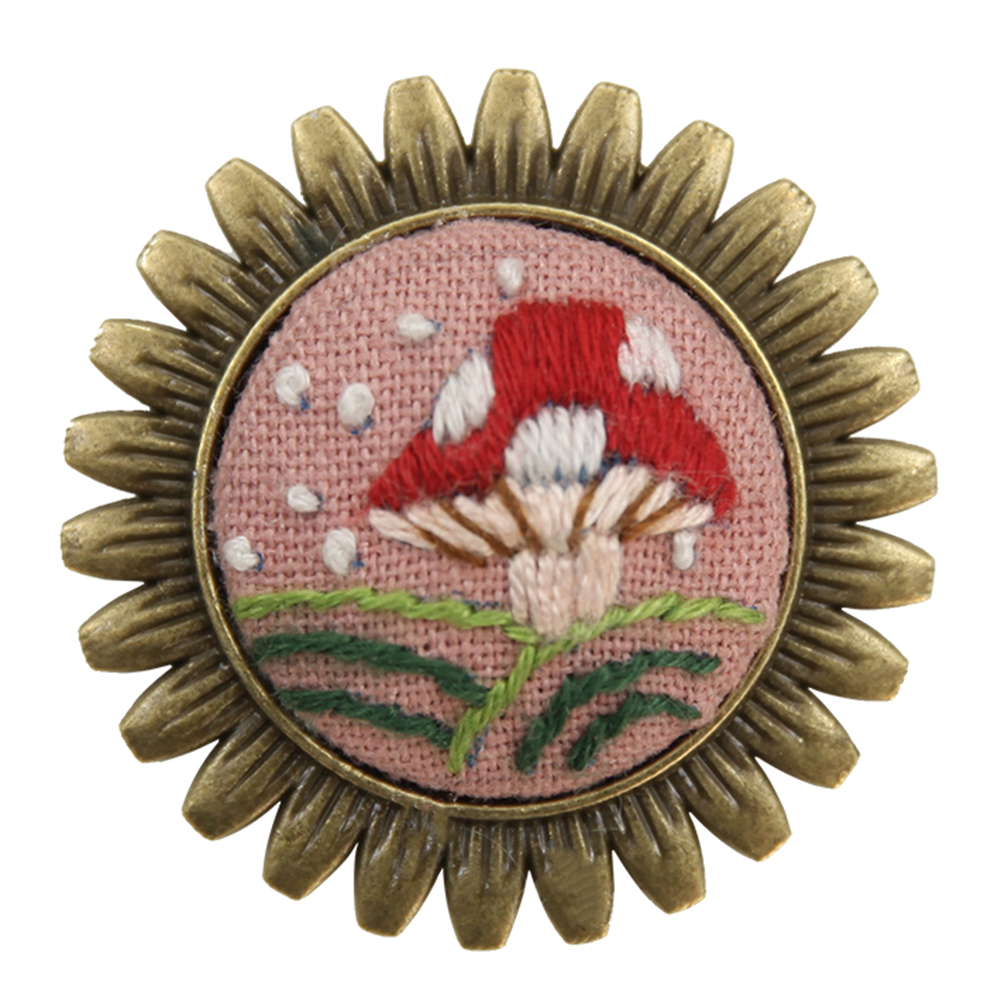 

Mushroom - Cross Stitch Embroidery - Applique Brooch, 501 Original