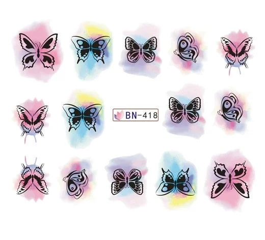 Nail sticker art decoration slider love heart adhesive design Water decals manicure lacquer accessoires polish foil