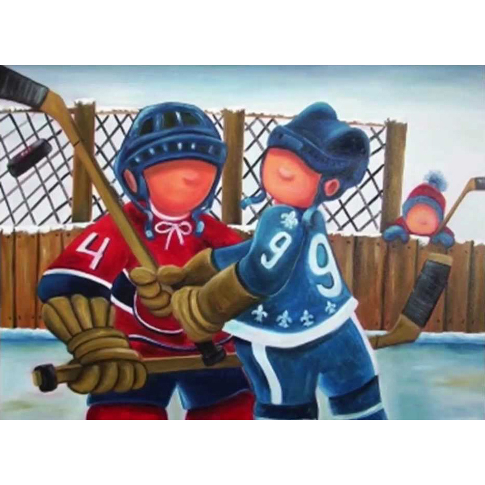 

Hockey Sportman - Round Drill Diamond Painting - 30*40CM, 501 Original