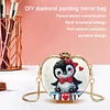 Pinguin DIY Diamond Painting Umhängetasche für Münzen Lippenstift Kopfhörer Geschenke