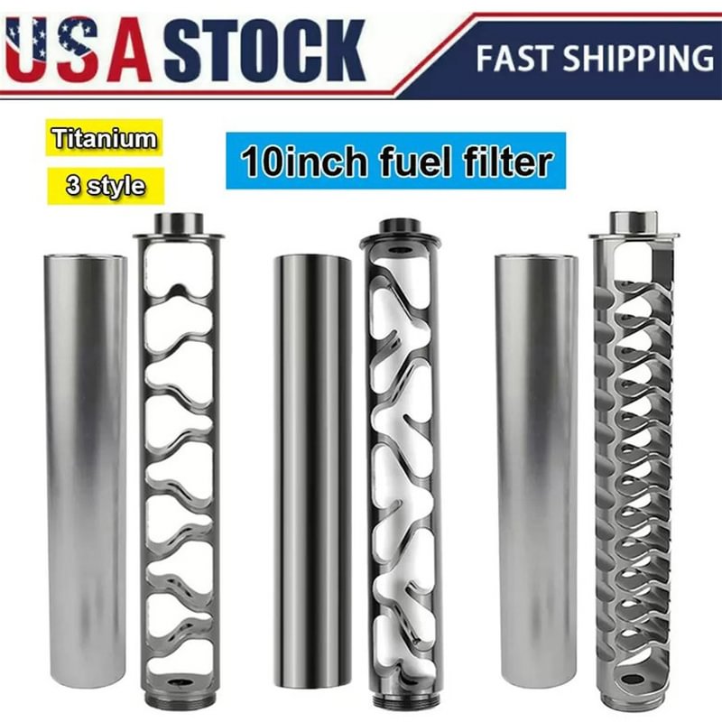 10inch Aluminum Fuel Filter kit 1/2-28 5/8-24 Solvent Trap For NAPA 4003 WIX 24003 Filters Automotive Vehicle Modified Oil Filter