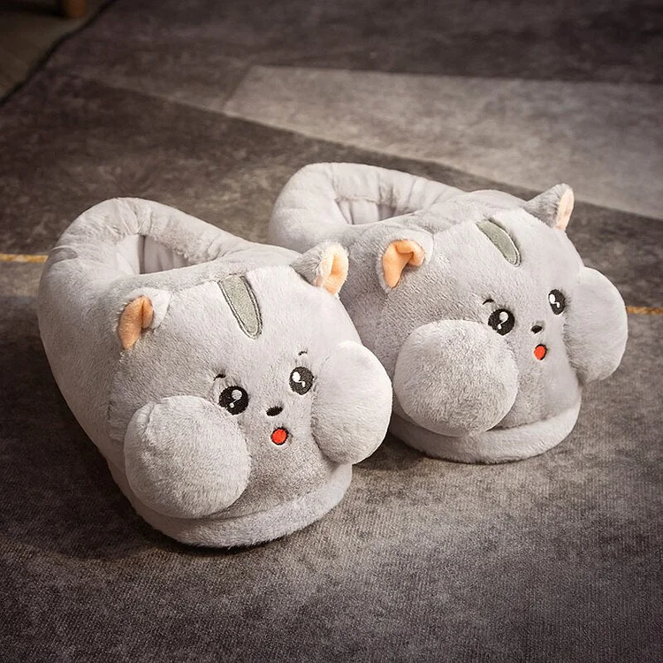 Kawaii Hamster Plush Pig Shark Slippers Stuffed Animal Dolls Room Indoor Winter Floor Shoes W433
