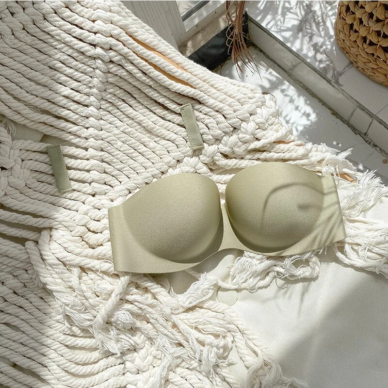 Billionm Invisible Sexy Bralette Strapless Push Up Bra Soft and Comfortable Wireless Lingerie Seamless Underwear Cup ABCD