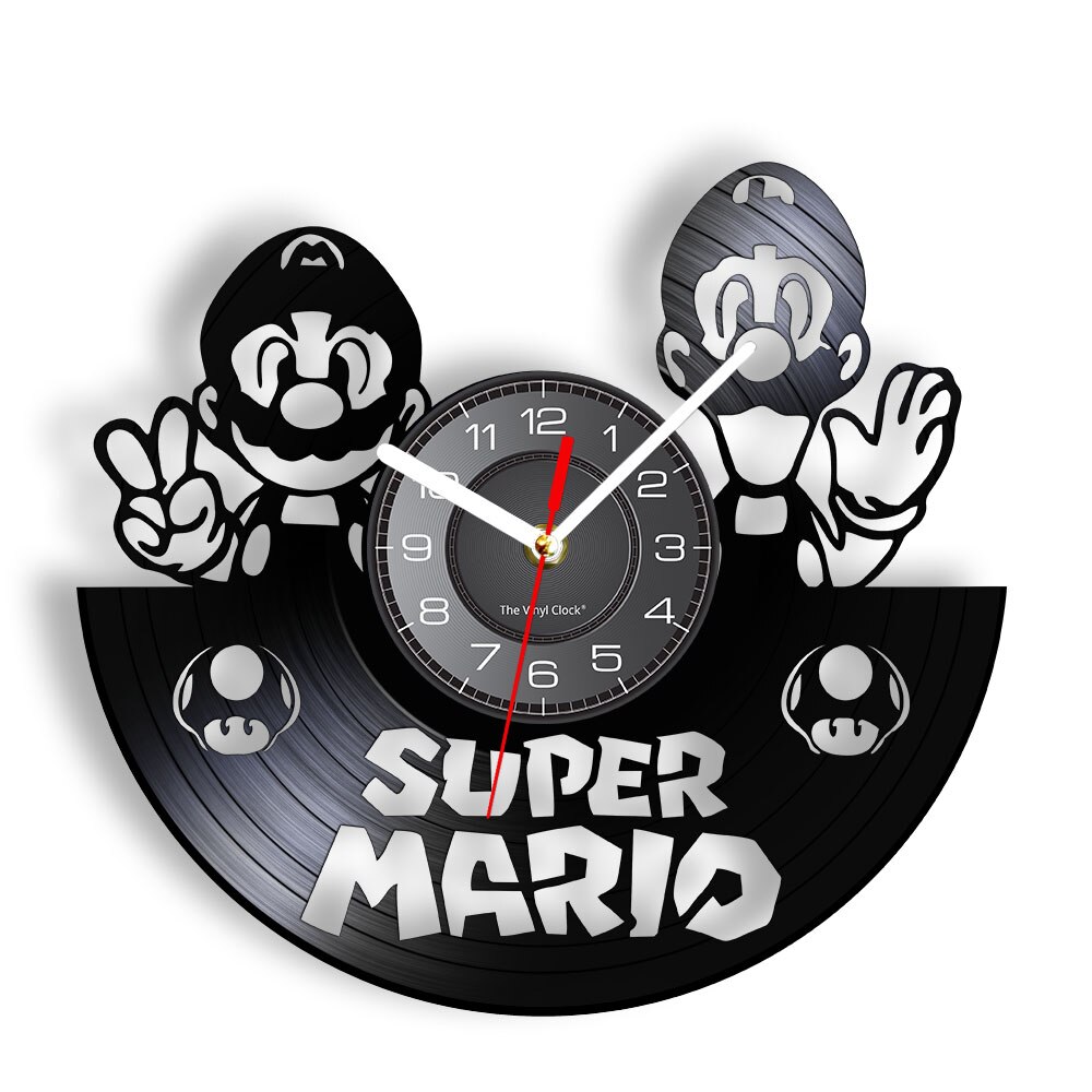 

Mushroom Brother Video Game Retro - Vinyl Record Wall Clock - Without LED, 501 Original