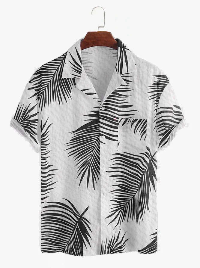 Men's Summer Style Hawaiian Cuban Collar Short Sleeve Shirt PLUSCLOTHESMAN