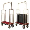 [US Local Warehouse] Hotel Luggage Cart 39Lx19Wx68H Inch Bellman Cart with 881lb Load Capacity 8-inch Silent Rubber Casters Carpet Deck Bumper Rails Hotel Service Trolley for Commercial Use Condos Resorts