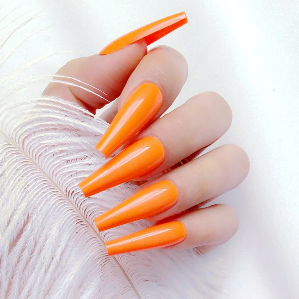 24Pcs Super Long Ballerina Artificial Fake Nail For Design Gradient Nude French False Nail DIY Finger Tip Manicure Tool-Nail Inspo