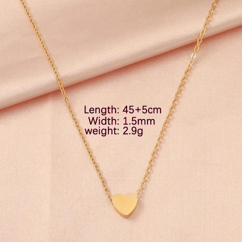 Stainless Steel 18K Gold Plated Lady Minimalist Star Moon Heart Shape None Pendant Necklace