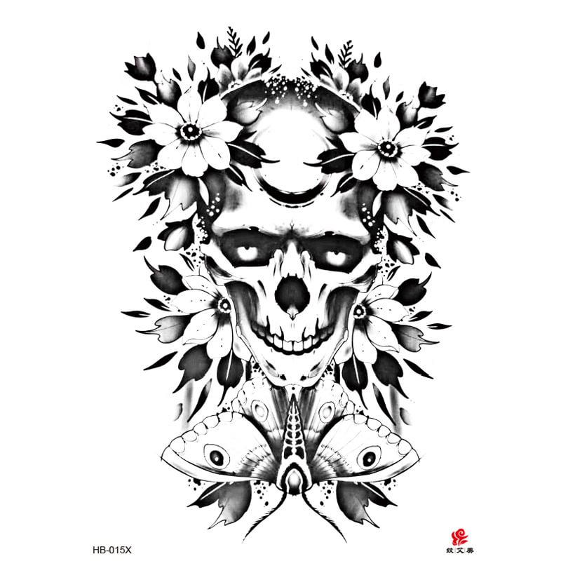 Gingf Temporary Tattoo Stickers Black Sketchs Flowers Flash Fake Tattoos for Woman Body Art Tatto Cheap Stuff for Women