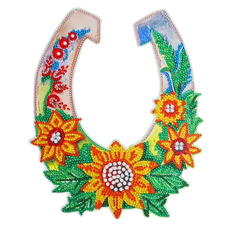 5D DIY Diamond Painting U-Shaped Flower Wreath Kit with Chain Art (23x28cm)