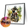 Gar&ccedil;on On De Moto-Compl&egrave;te Rond Diamant Peinture-40X40CM