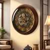 Creative Gear Solid Wood Wall Clock for Living Room and Home Use - Modern Art Wall Clock