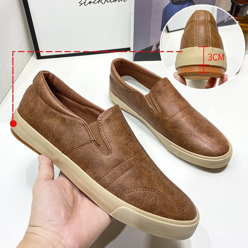 New Spring Leather Men's Casual Shoes Large Size 45 Men Shoes Outdoor  Walking Mans Footwear Comfortable Sports Shoes Men Loafer