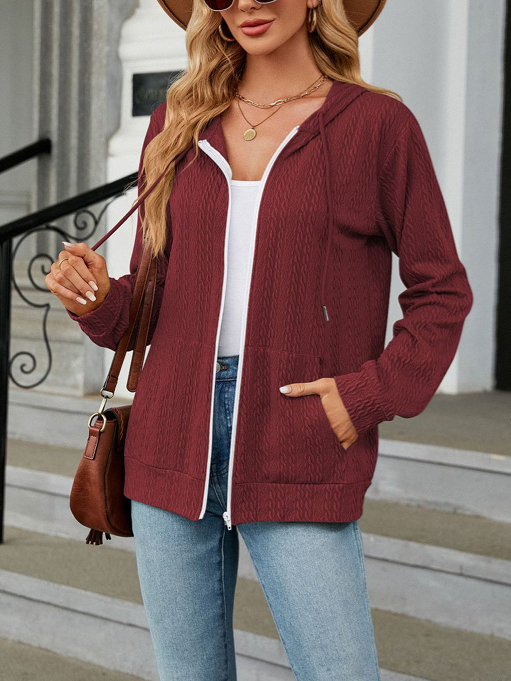 Women Long Sleeve V-neck Graphic Floral Printed Top