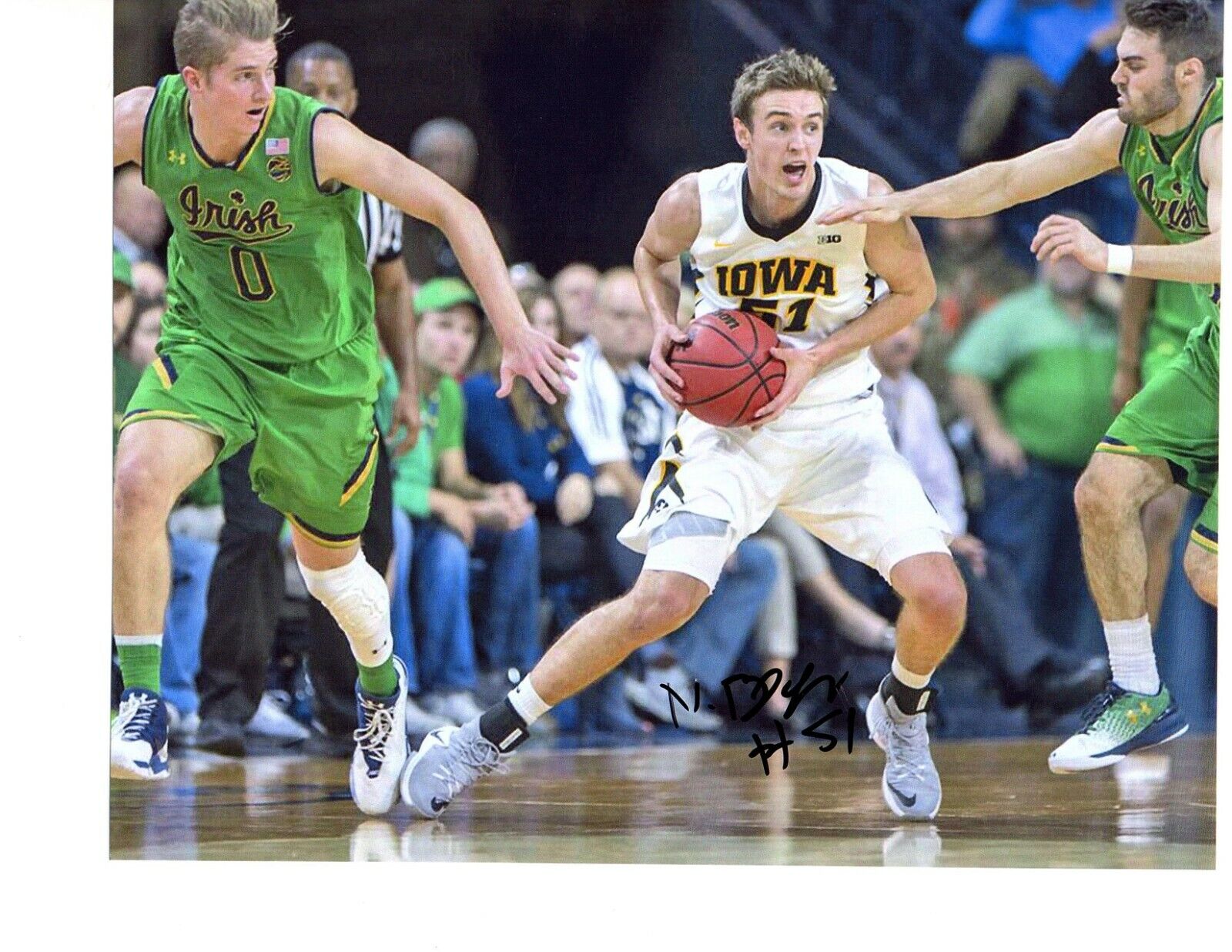 Nicholas Baer hand signed autographed 8x10 basketball Photo Poster painting Iowa Hawkeyes c