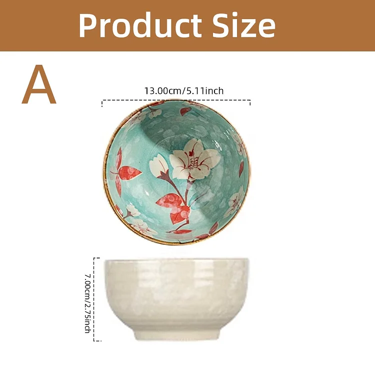 5.1 Inch Ceramic Salad Bowl Japanese Ramen Bowl Breakfast Yogurt Rice Soup Bowl For Household Microwave Oven Bakware Stackable