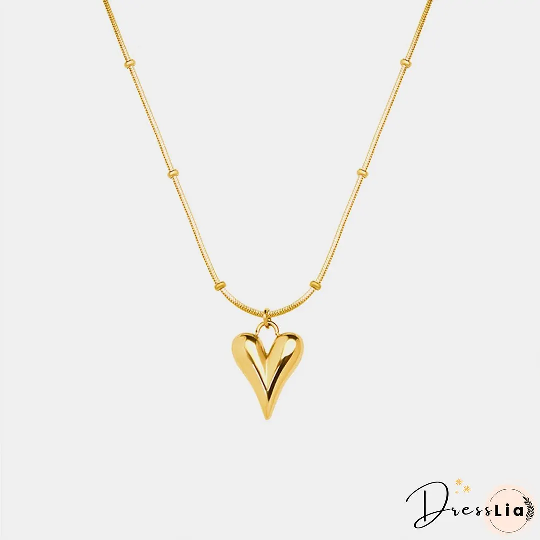 Titanium Steel Heart Pendant Necklace