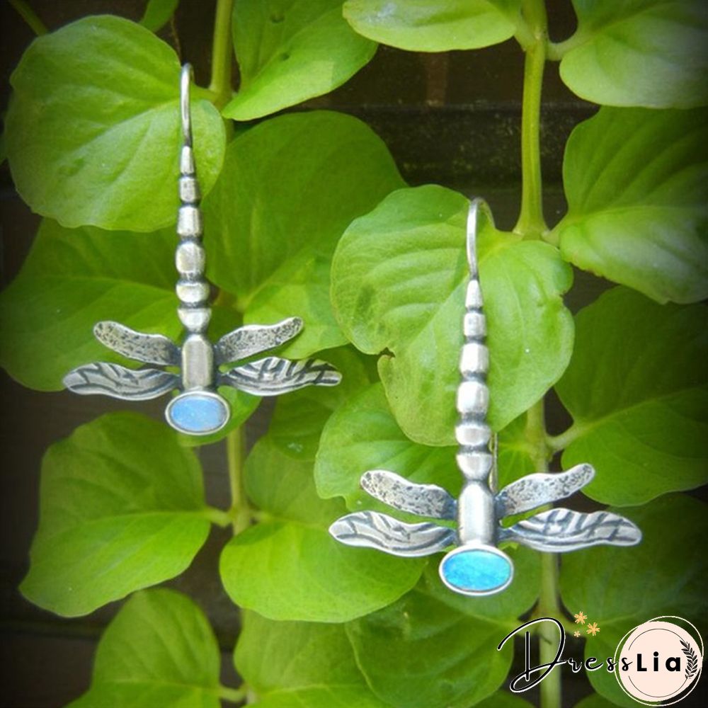 Luxurious Fashion Wedding Jewelry for Women Earring Exquisite Dragonfly 925 Sterling Silver Natural Aquamarine Colors Diamond Earrings Gorgeous Woman Engagement Anniversary Party Accessories Fine Gift