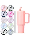 40Oz Tumbler Flip Straw Lid Replacement Spill Proof Cover for Stanley 40oz Mug