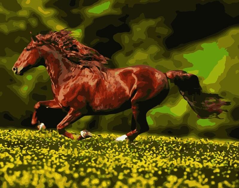 

Horse Running in The Wild – Paint By Numbers - 40*50CM, 501 Original