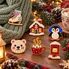 6PCS DIY Christmas Pearl Diamond Painting Brooch Kit for Adults, Wearable Pins
