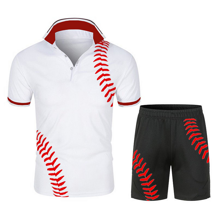 Men's Baseball Print  Two Piece Suit socialshop