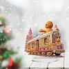 Diamond Painting Acrylic Christmas Gingerbread Man Train Diamond Painting Desktop Ornaments
