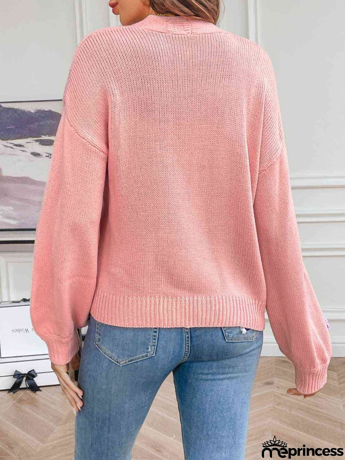 Floral Long Sleeve Open Front Cardigan