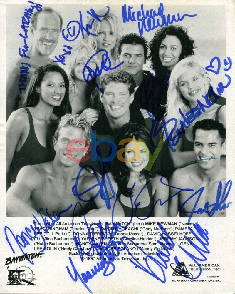 Baywatch Cast Signed 8x10 Autographed Photo Poster painting reprint