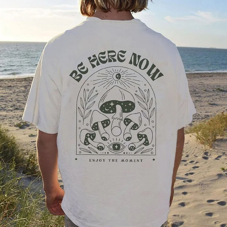 BE HERE NOW ENJOY THE MOMENT Mens Surf Tee c6b6