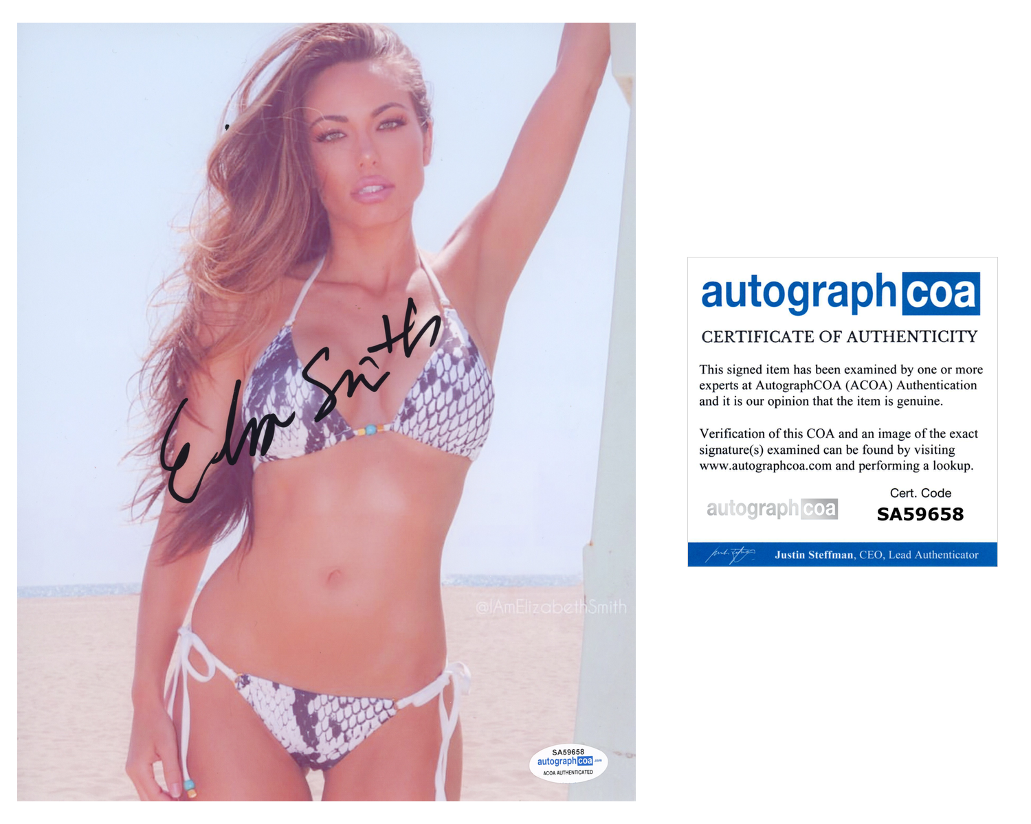 Elizabeth Smith Signed Autographed 8x10 Photo Poster painting Sexy Playboy Model ACOA COA