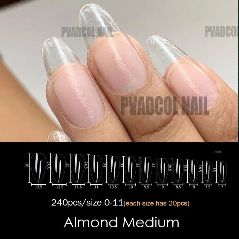 Gel Nails Extension System Full Cover Sculpted Clear Stiletto Coffin False Nail Tips 240pcs/bag-Nail Inspo