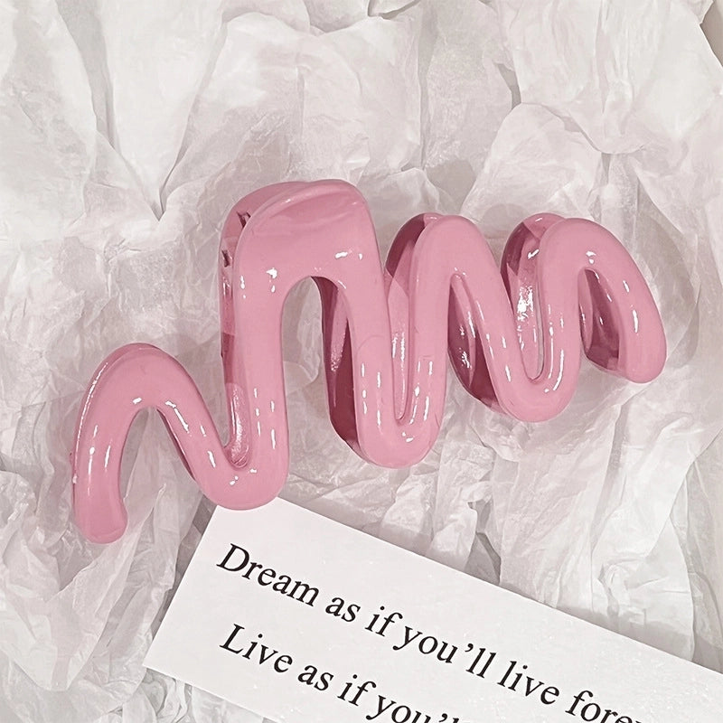 Jelly Color Wave Grab Clip Back Head Hair Grab Disc Hair Clip Shark Clip  New Summer Hairpin Headwear