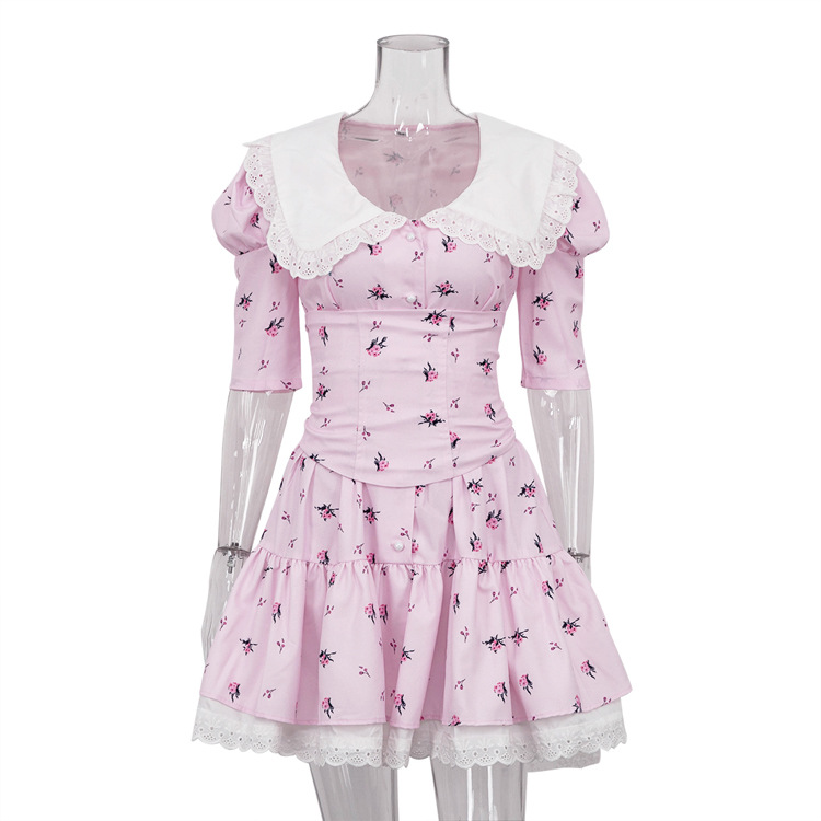 Ootddress Summer Printed Patchwork Mini Dress Female V-Neck Short Sleeve Slim Fashion Elegant Party Dress Gown For Women Dress 2025